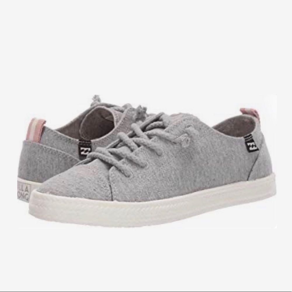 Billabong Women’s Grey Canvas Harbor Sneakers Size 6.5